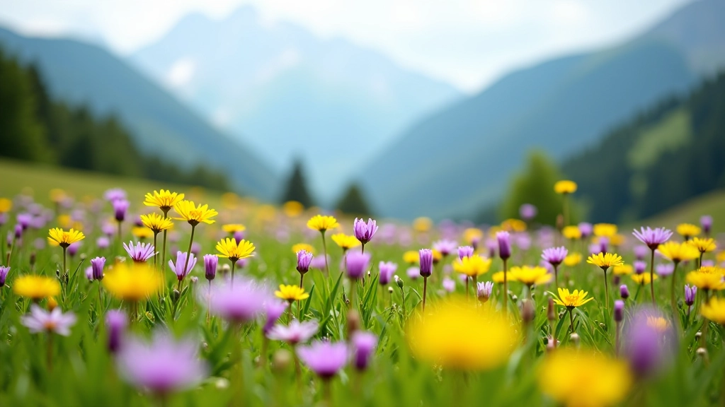 Rozkvétnuté horské louky s pestrou květenou a přírodní krásou